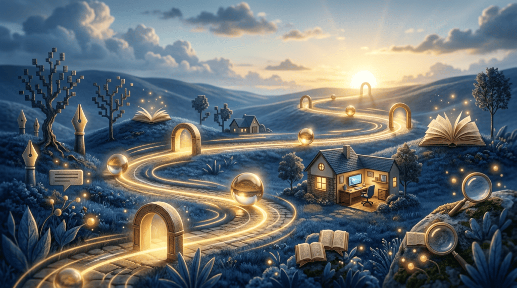 More realistic celebratory digital journey landscape
