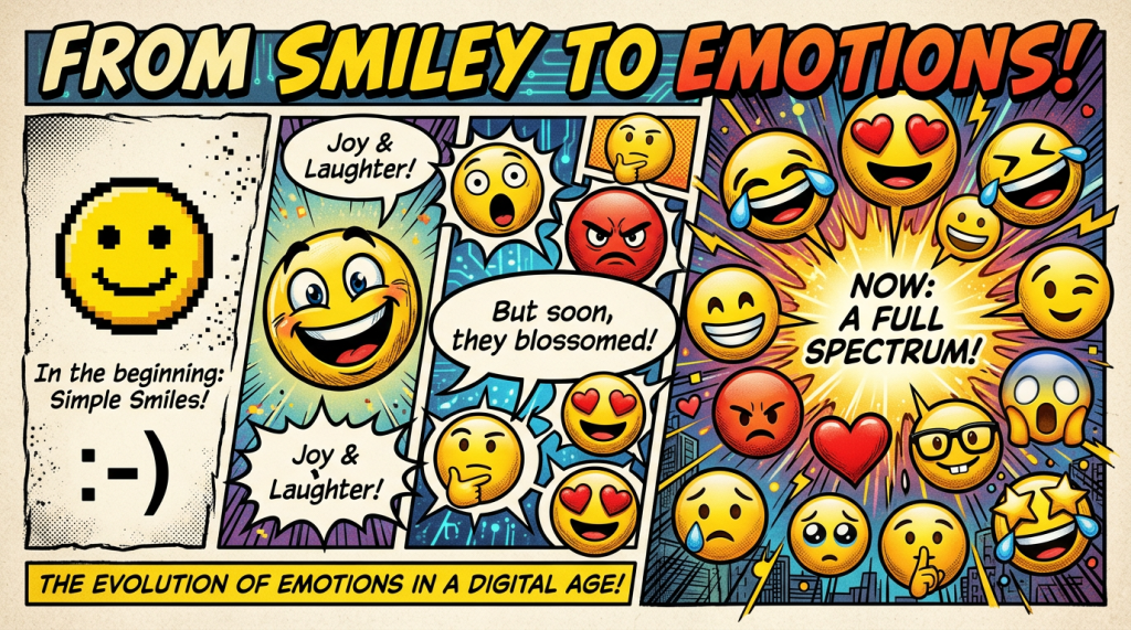 FROM SMILEY TO EMOTIONS! Joy & Laughter! In the beginning: Simple Smiles! But soon, they blossomed! NOW: A FULL SPECTRUM! THE EVOLUTION OF EMOTIONS IN A DIGITAL AGE!